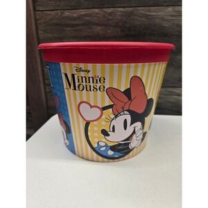 Disney Minnie Mouse Dreaming in Dots Plastic Storage Bucket Popcorn Tub Red